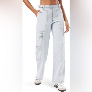 WeWoreWhat Cargo Utility Super Light Straight Cargo  Jean